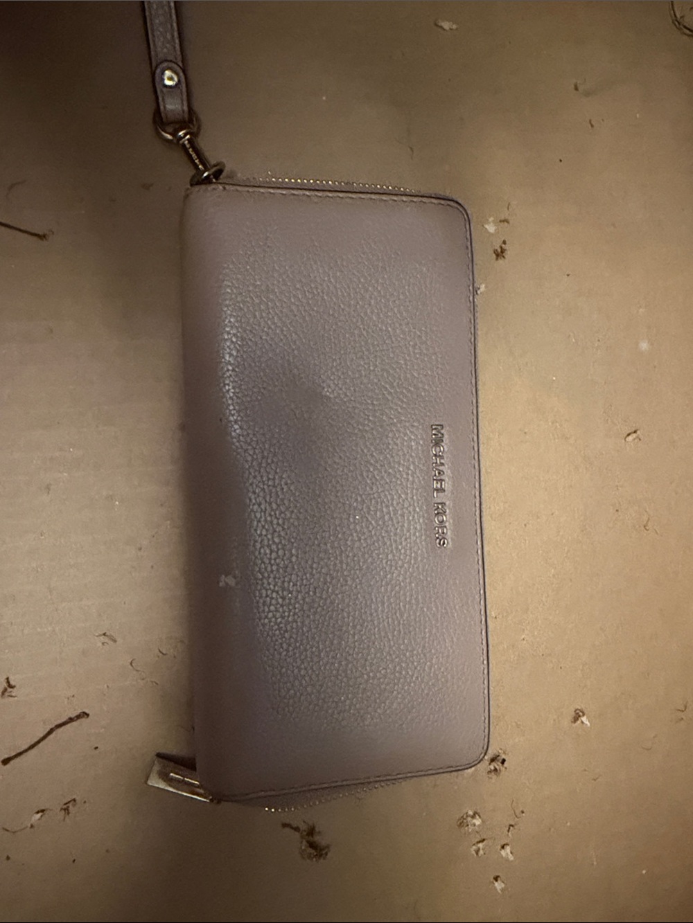 Michael Kors Mauve Leather Zip-Around Wristlet Wallet